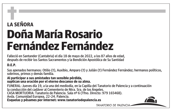 Doña María Rosario Fernández Fernández
