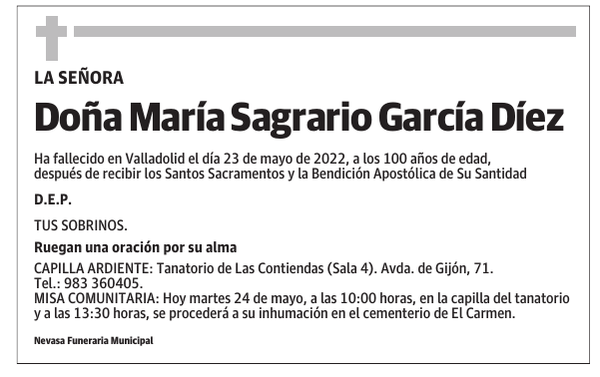 Doña María Sagrario García Díez