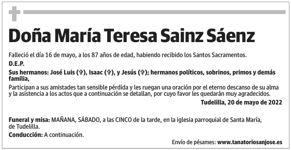 Doña  María  Teresa  Sainz  Sáenz