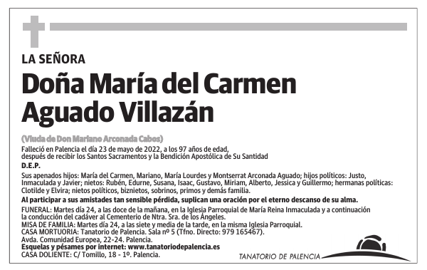 Doña María del Carmen Aguado Villazán