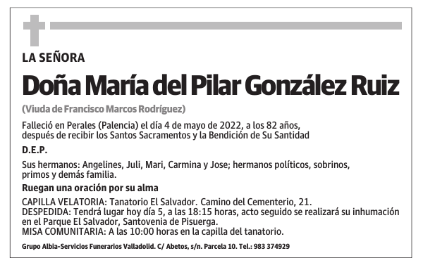 Doña María del Pilar González Ruiz