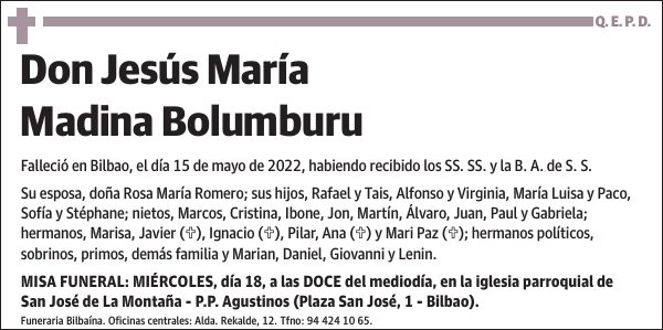 Jesús María Madina Bolumburu