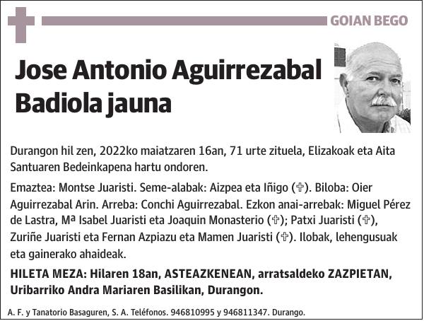 Jose Antonio Aguirrezabal Badiola