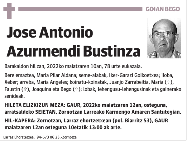 Jose Antonio Azurmendi Bustinza