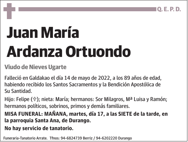 Juan María Ardanza Ortuondo