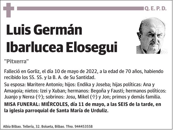 Luis Germán Ibarlucea Elosegui