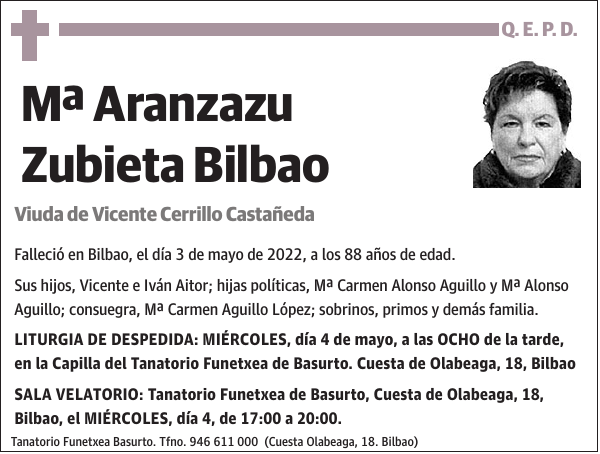 Mª Aranzazu Zubieta Bilbao