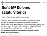Mª  Dolores  Latatu  Vitorica