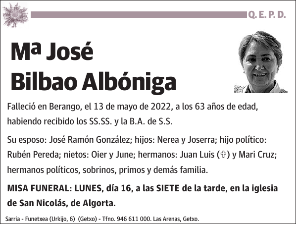 Mª José Bilbao Albóniga
