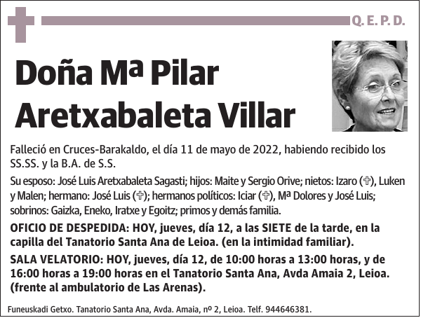 Mª Pilar Aretxabaleta Villar