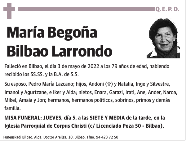 María Begoña Bilbao Larrondo
