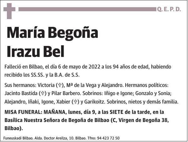 María Begoña Irazu Bel