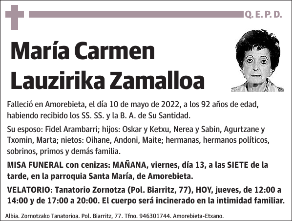 María Carmen Lauzirika Zamalloa
