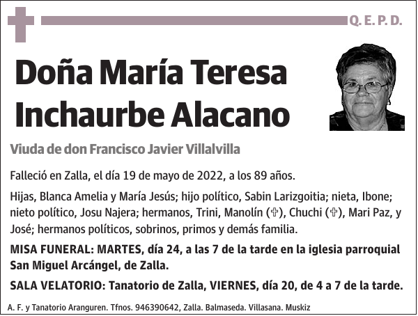 María Teresa Inchaurbe Alacano