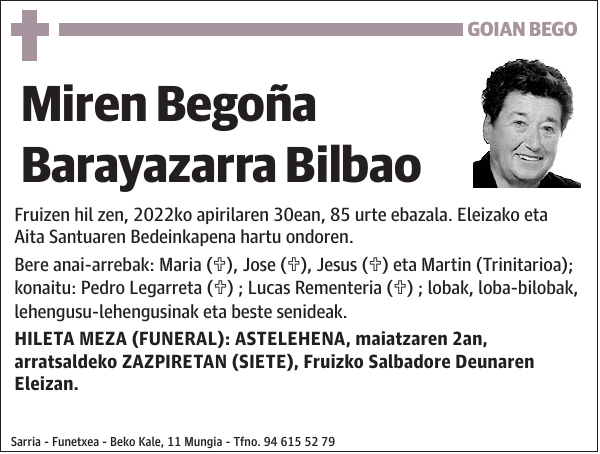 Miren Begoña Barayazarra Bilbao
