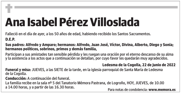 Ana  Isabel  Pérez  Villoslada