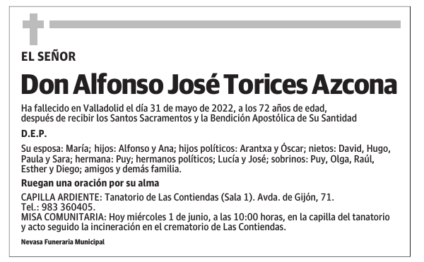 Don Alfonso José Torices Azcona