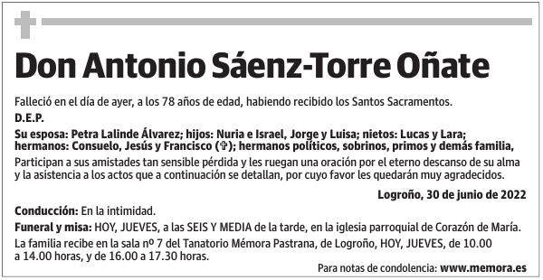 Don  Antonio  Sáenz-Torre  Oñate