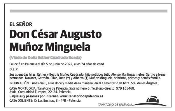 Don César Augusto Muñoz Minguela