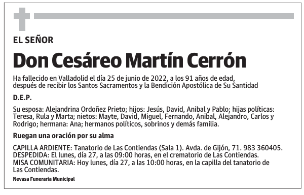 Don Cesáreo Martín Cerrón