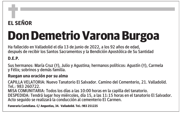 Don Demetrio Varona Burgoa