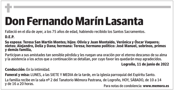 Don  Fernando  Marín  Lasanta
