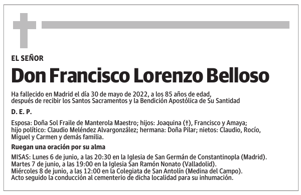 Don Francisco Lorenzo Belloso