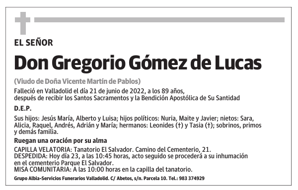 Don Gregorio Gómez de Lucas
