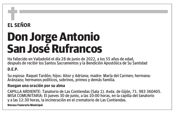 Don Jorge Antonio San José Rufrancos