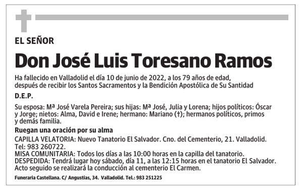 Don José Luis Toresano Ramos