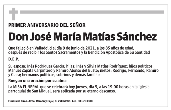 Don José María Matías Sánchez