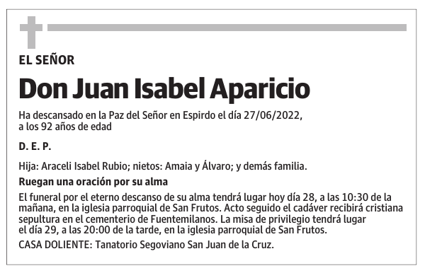 Don Juan Isabel Aparicio