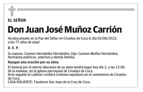 Don Juan José Muñoz Carrión
