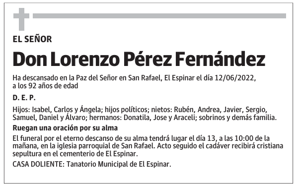 Don Lorenzo Pérez Fernández