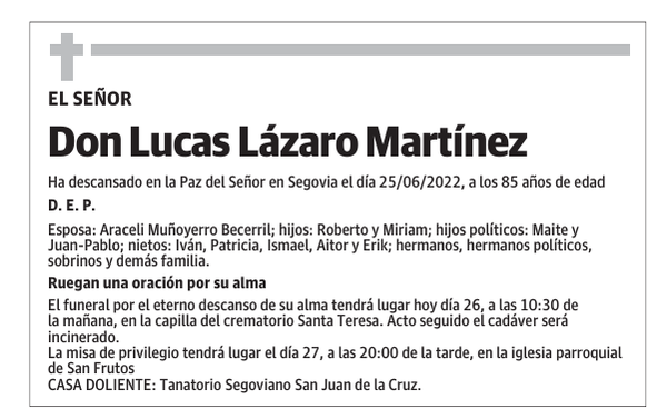 Don Lucas Lázaro Martínez