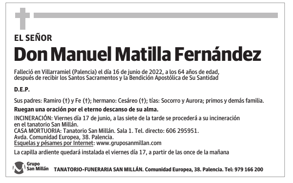 Don Manuel Matilla Fernández