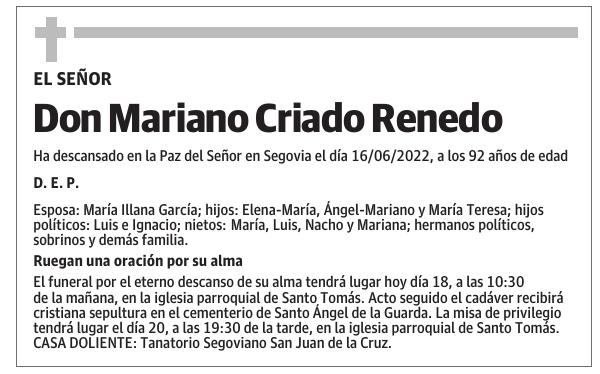 Don Mariano Criado Renedo