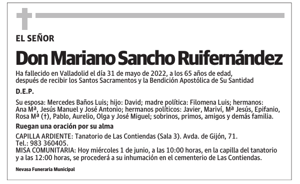 Don Mariano Sancho Ruifernández