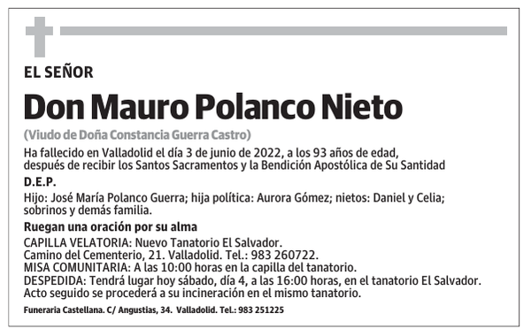 Don Mauro Polanco Nieto