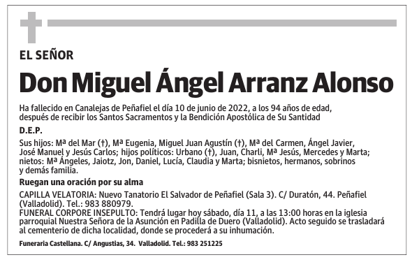 Don Miguel Ángel Arranz Alonso