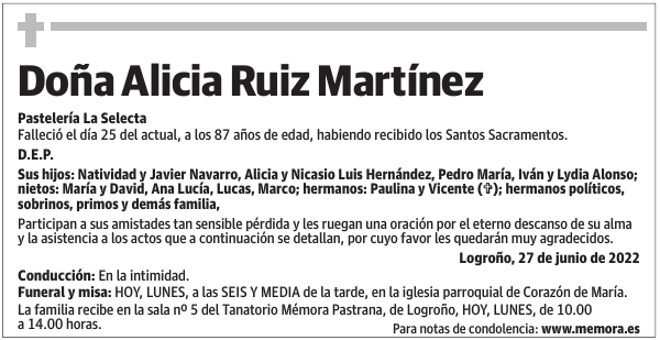 Doña  Alicia  Ruiz  Martínez