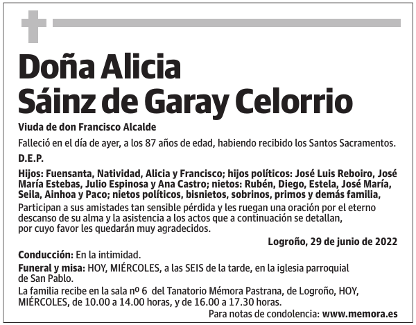 Doña  Alicia  Sáinz  de  Garay  Celorrio