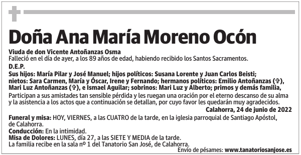 Doña  Ana  María  Moreno  Ocón