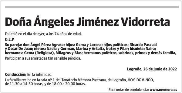 Doña  Ángeles  Jiménez  Vidorreta