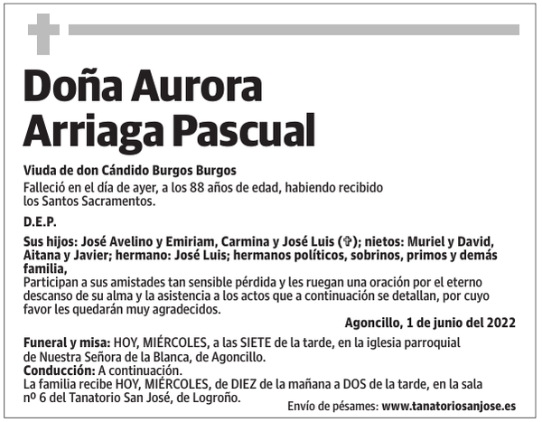 Doña  Aurora  Arriaga  Pascual