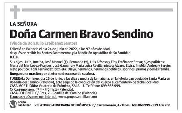 Doña Carmen Bravo Sendino
