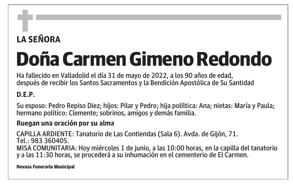 Doña Carmen Gimeno Redondo