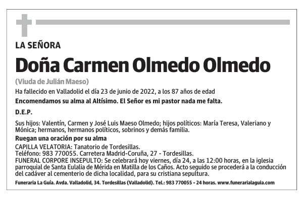 Doña Carmen Olmedo Olmedo