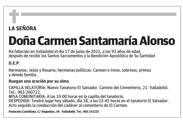 Doña Carmen Santamaría Alonso