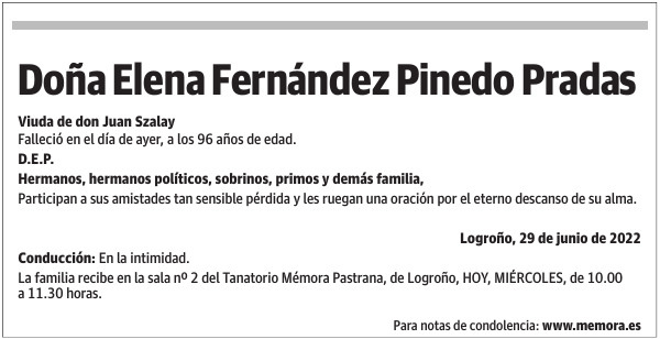 Doña  Elena  Fernández  Pinedo  Pradas